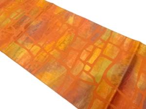 石畳模様織り出し　名古屋帯